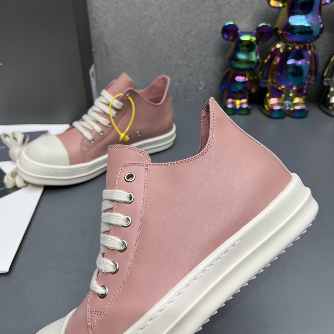 Rick Owens Pink Low Sneakers - DesignerGu
