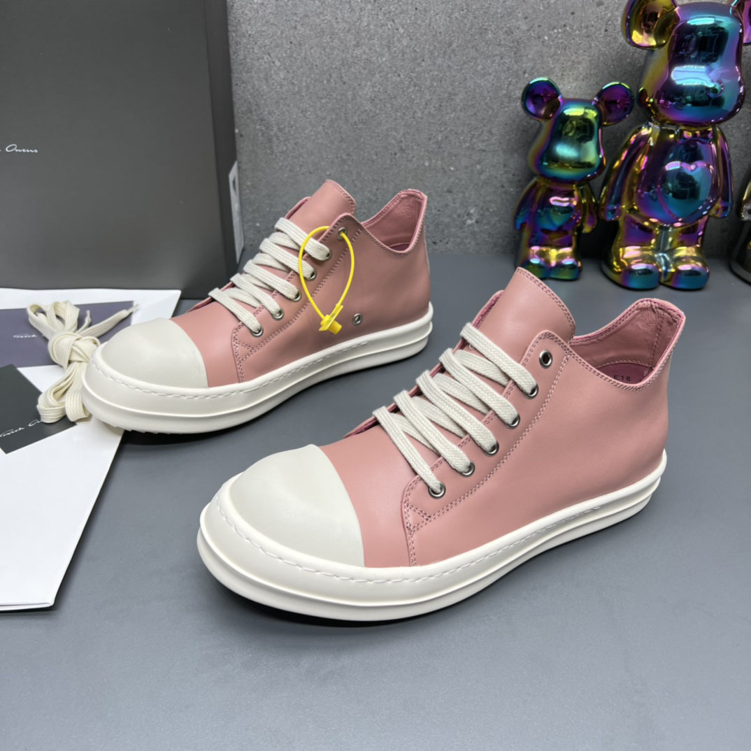 Rick Owens Pink Low Sneakers - DesignerGu