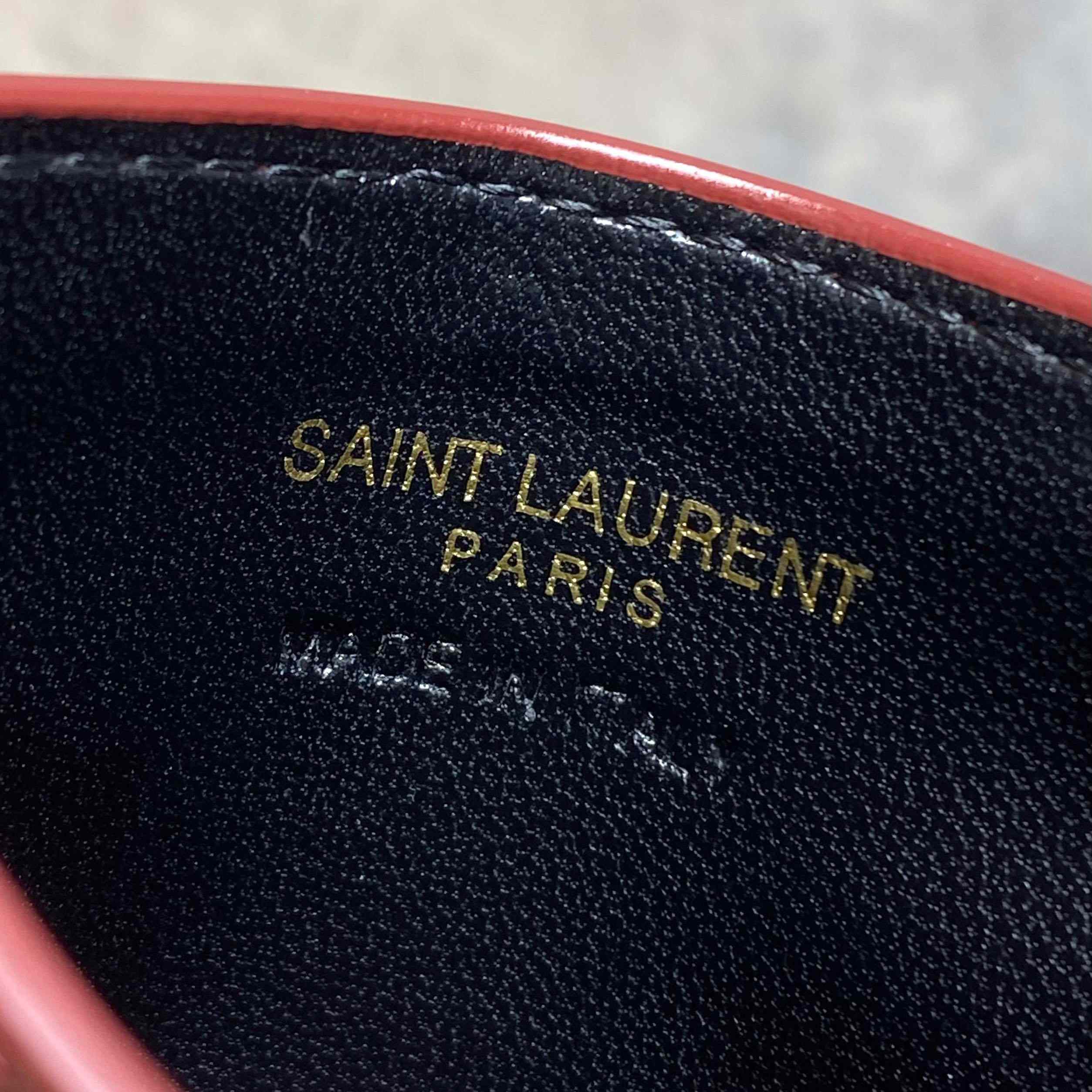 Saint Laurent Cassandre Card Case In Crocodile-Embossed Shiny Leather - DesignerGu