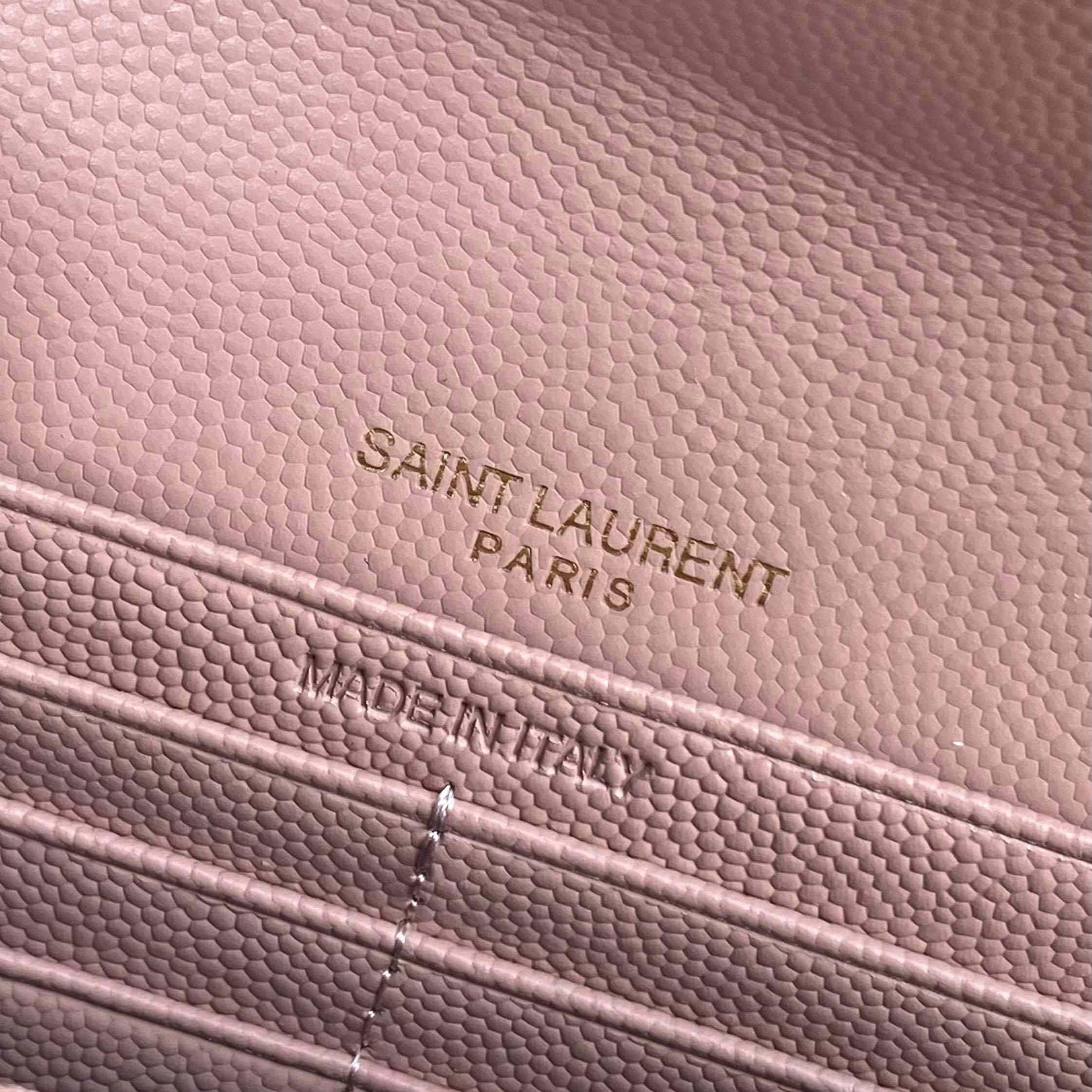 Saint Laurent Cassandre YSL Monogram Large Flap Wallet In Grained Leather - DesignerGu