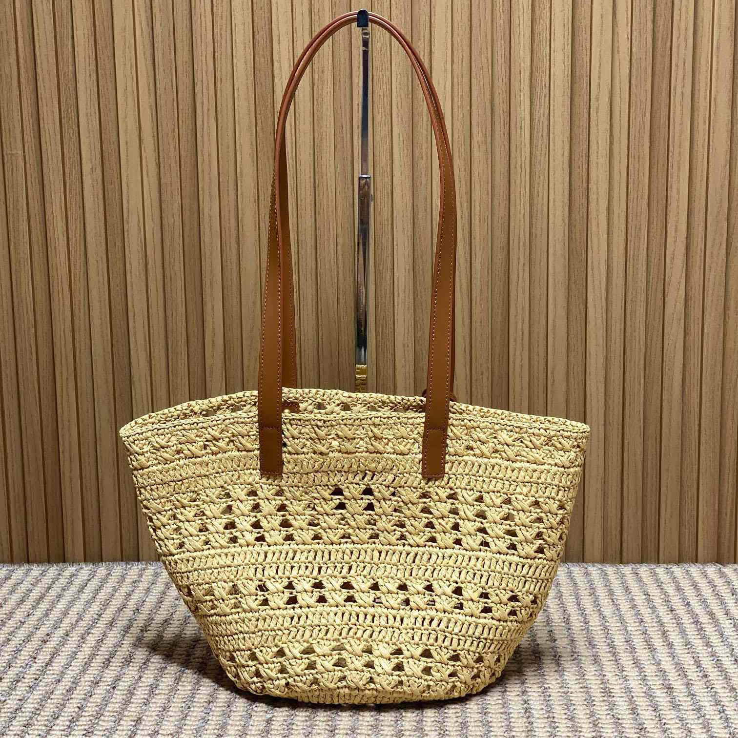 Saint Laurent Paner Small Bag In Raffia - DesignerGu