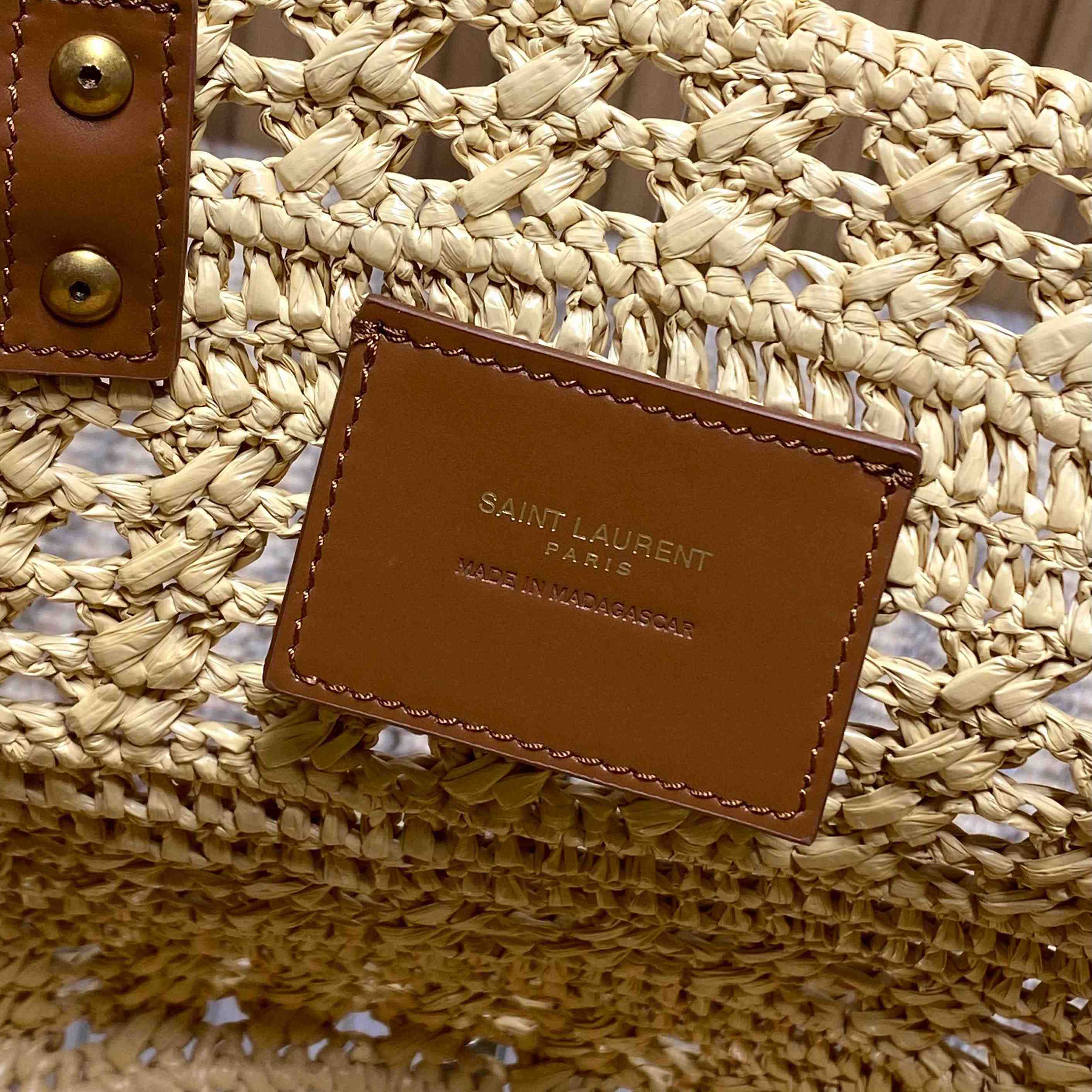 Saint Laurent Paner Small Bag In Raffia - DesignerGu