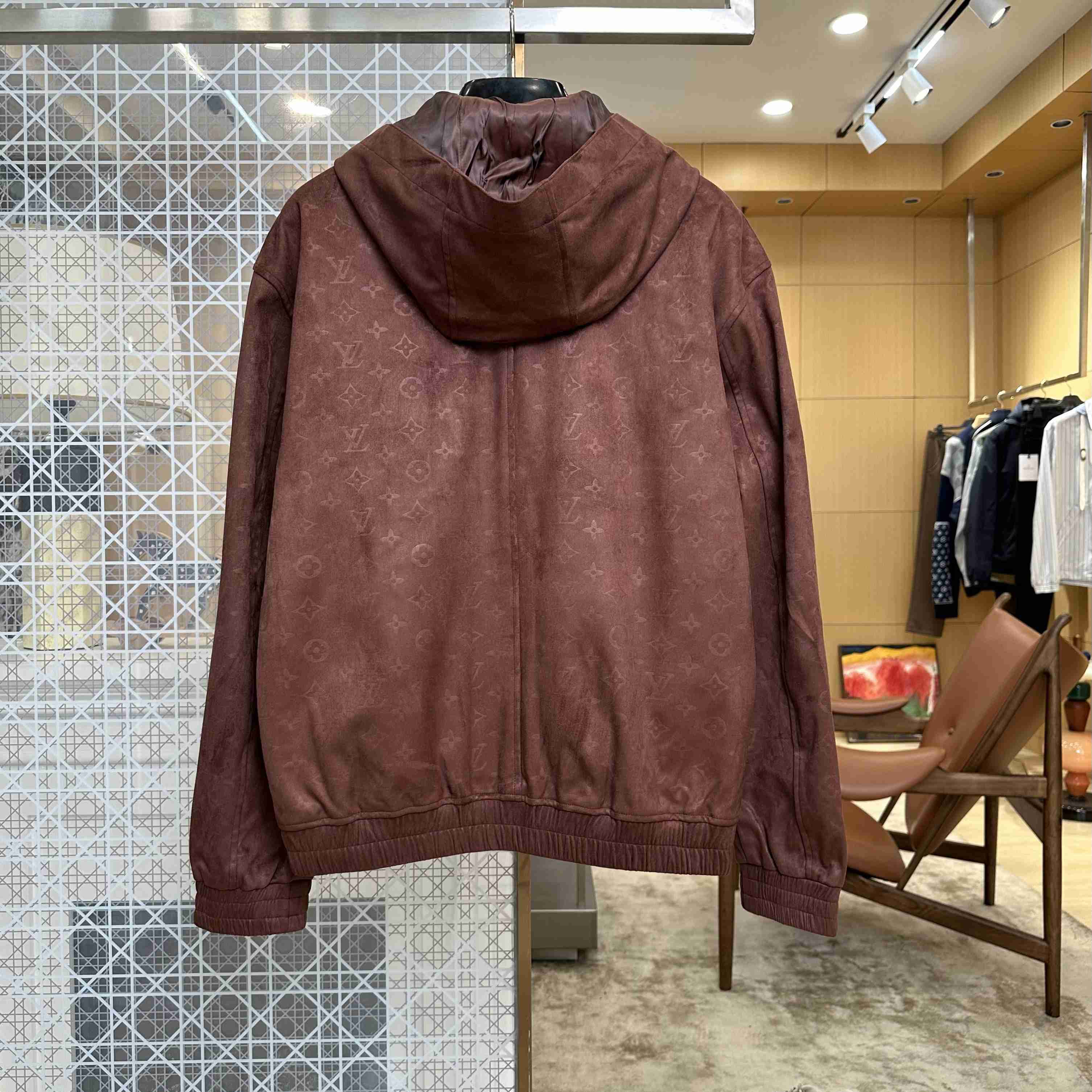 Louis Vuitton Monogram Embossed Suede Hoodie 1AJVJI - DesignerGu