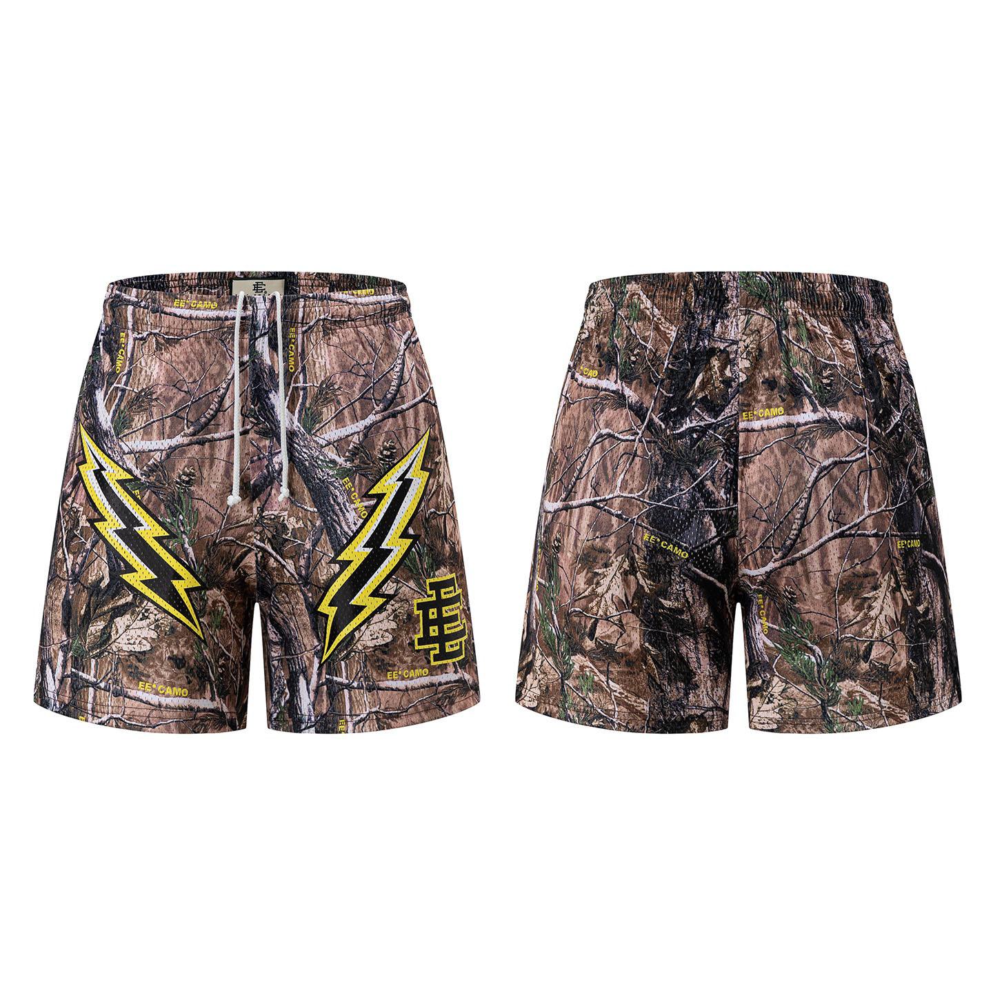 Eric Emanuel EE Basic Tree-Camo Lightning-Bolt Print Shorts - DesignerGu