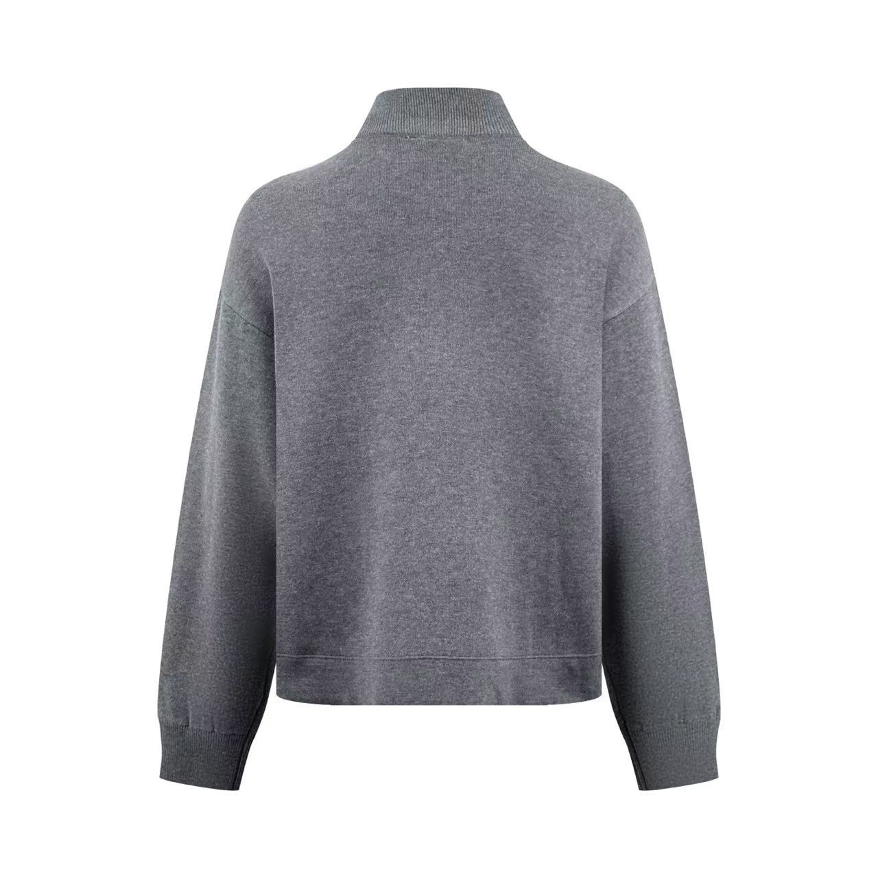 Miu Miu Half-zip Embroidered-Logo Sweater - DesignerGu