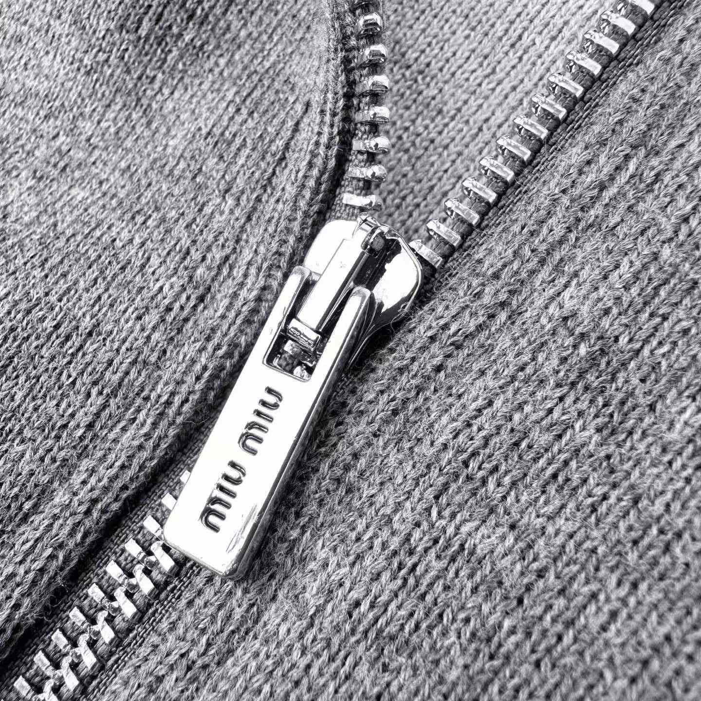 Miu Miu Half-zip Embroidered-Logo Sweater - DesignerGu