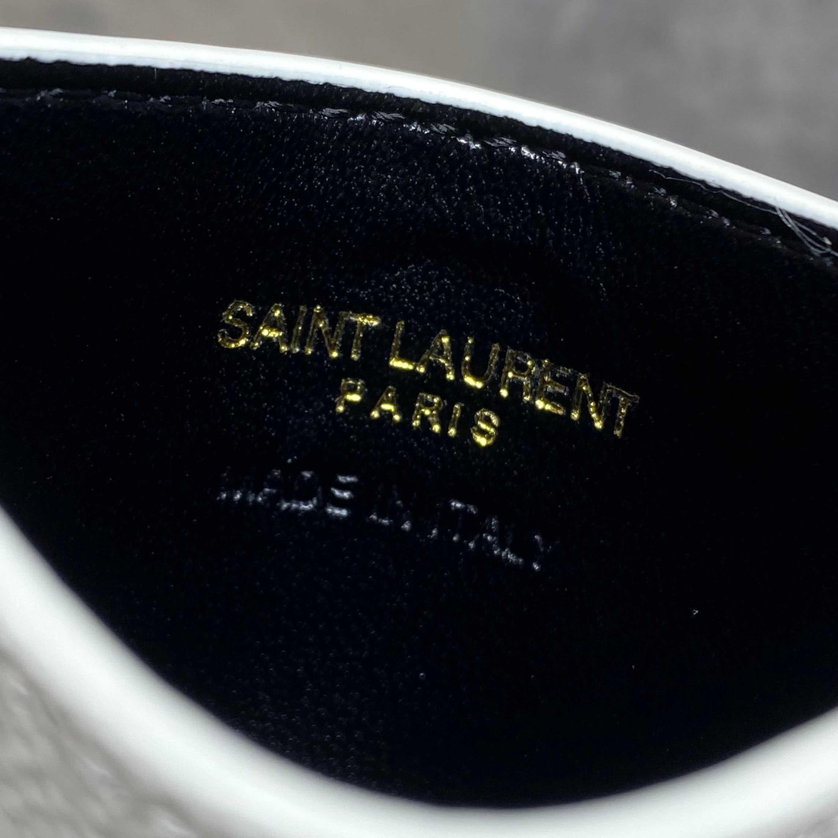 Saint Laurent Cassandre Matelasse Card Case In Grain Dde Poudre Leather - DesignerGu