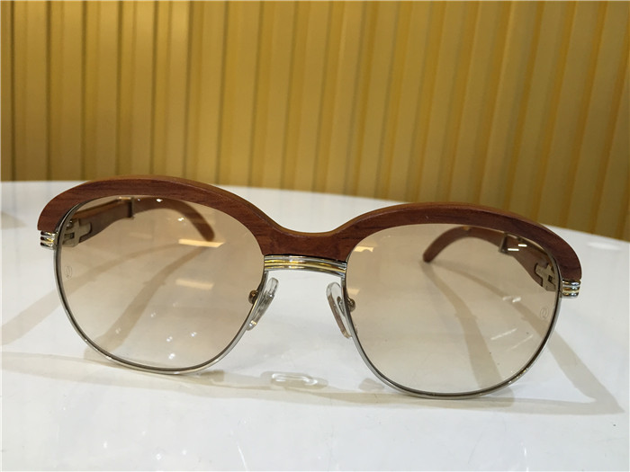 Cartier 1116679 Sunglasses In Silver Brown Gradient - DesignerGu