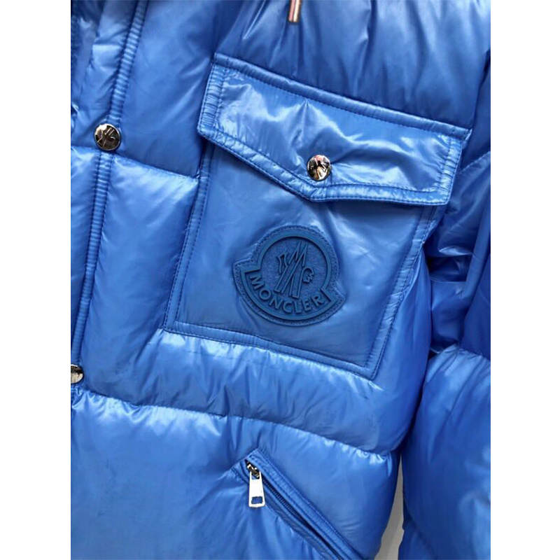 Moncler Lamentin Short Down Jacket In Blue - DesignerGu