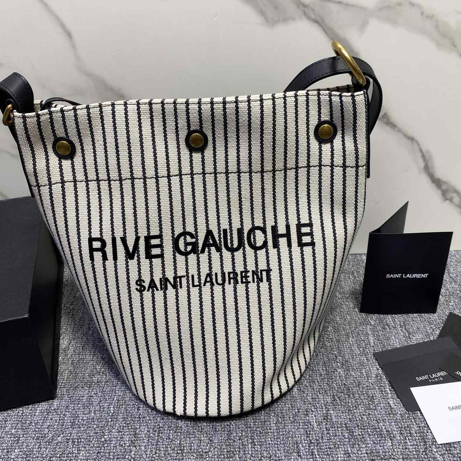 Saint Laurent YSL Rive Gauche Bucket Canvas (31x20x27.5cm) - DesignerGu
