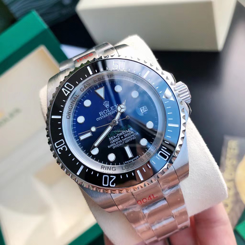 Rolex Men's Sea-Dweller Deep Sea James Cameron Edition Stainless Steel 44mm Deep Blue Dot Dial Watch - DesignerGu