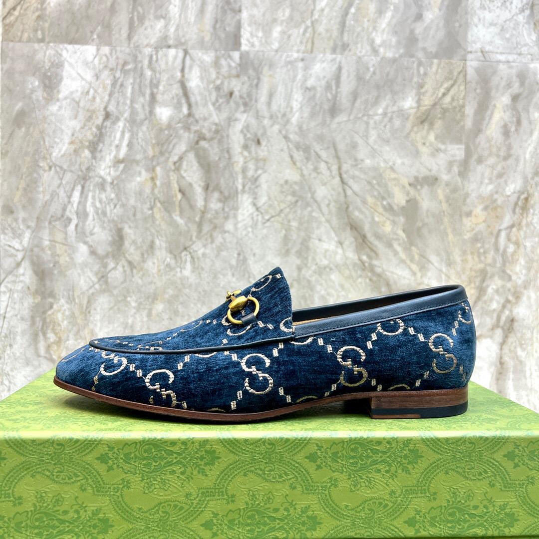 Gucci Men's Gucci Jordaan GG Velvet Loafer(Upon Uk Size) - DesignerGu