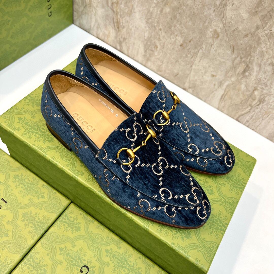 Gucci Men's Gucci Jordaan GG Velvet Loafer(Upon Uk Size) - DesignerGu