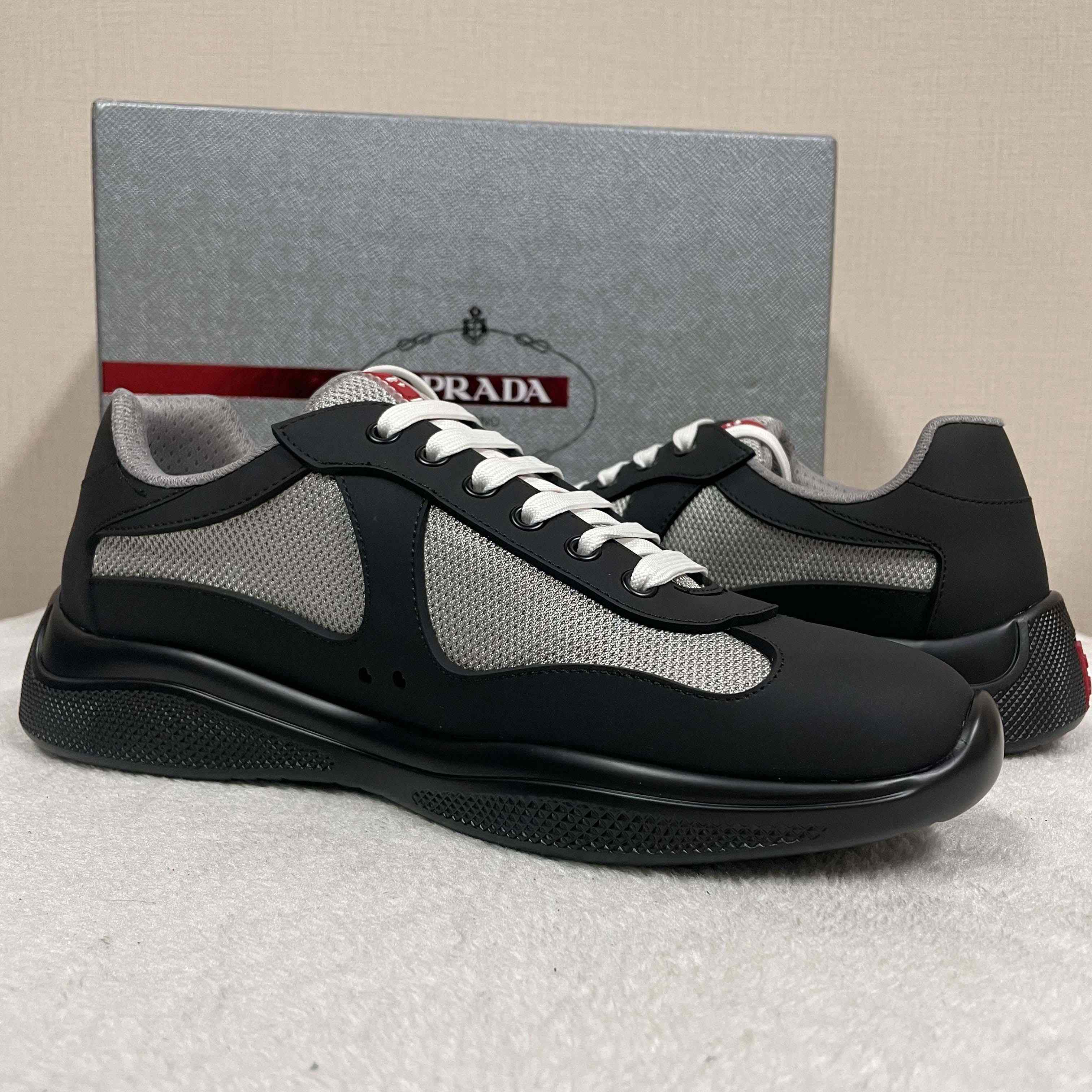 Prada America's Cup Soft Rubber And Bike Fabric Sneakers - DesignerGu