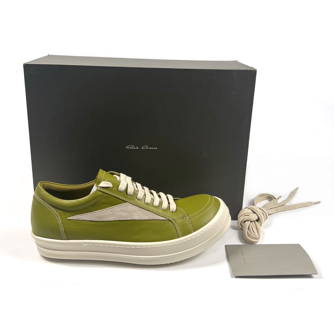 Rick Owens Lido Vintage Leather Sneakers - DesignerGu