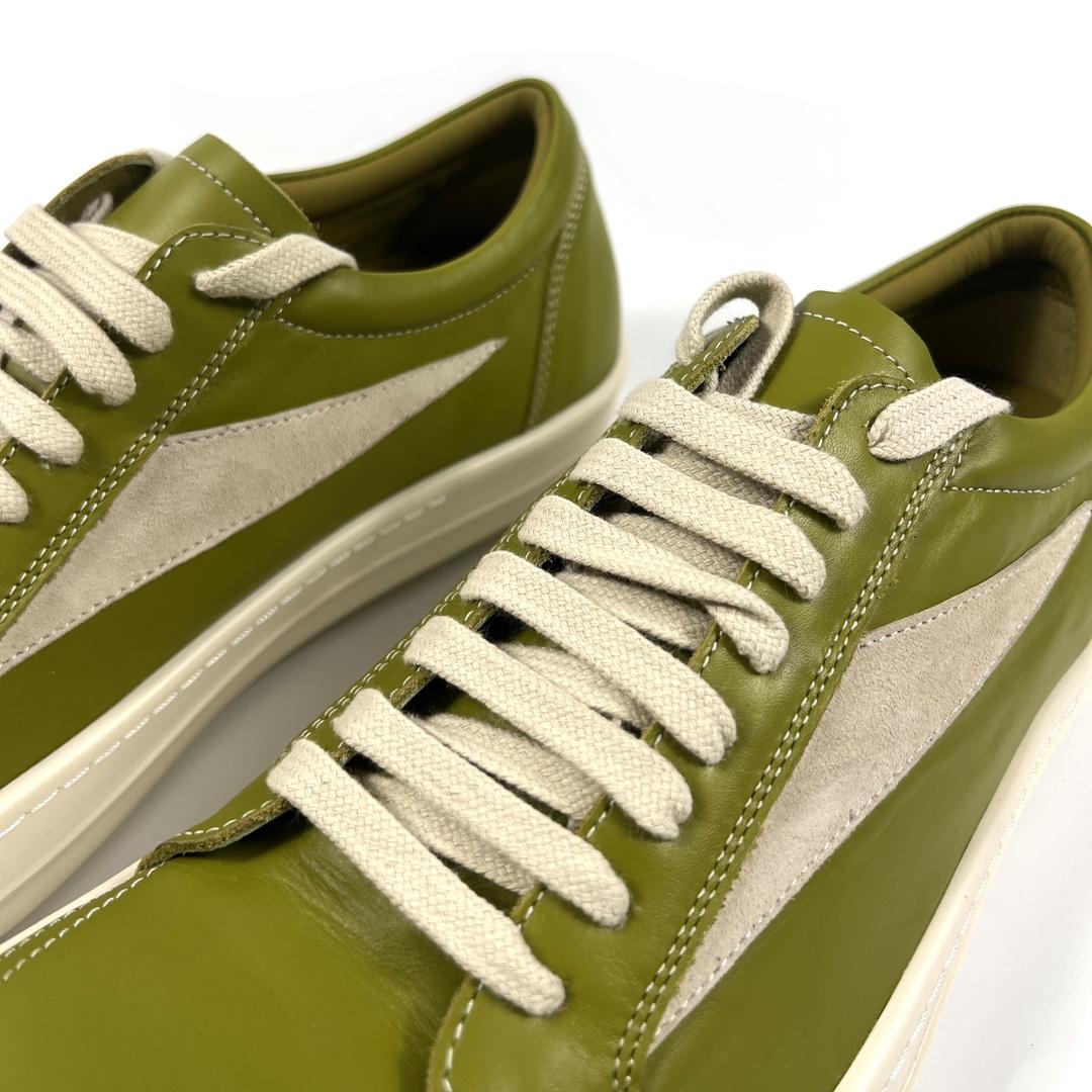 Rick Owens Lido Vintage Leather Sneakers - DesignerGu