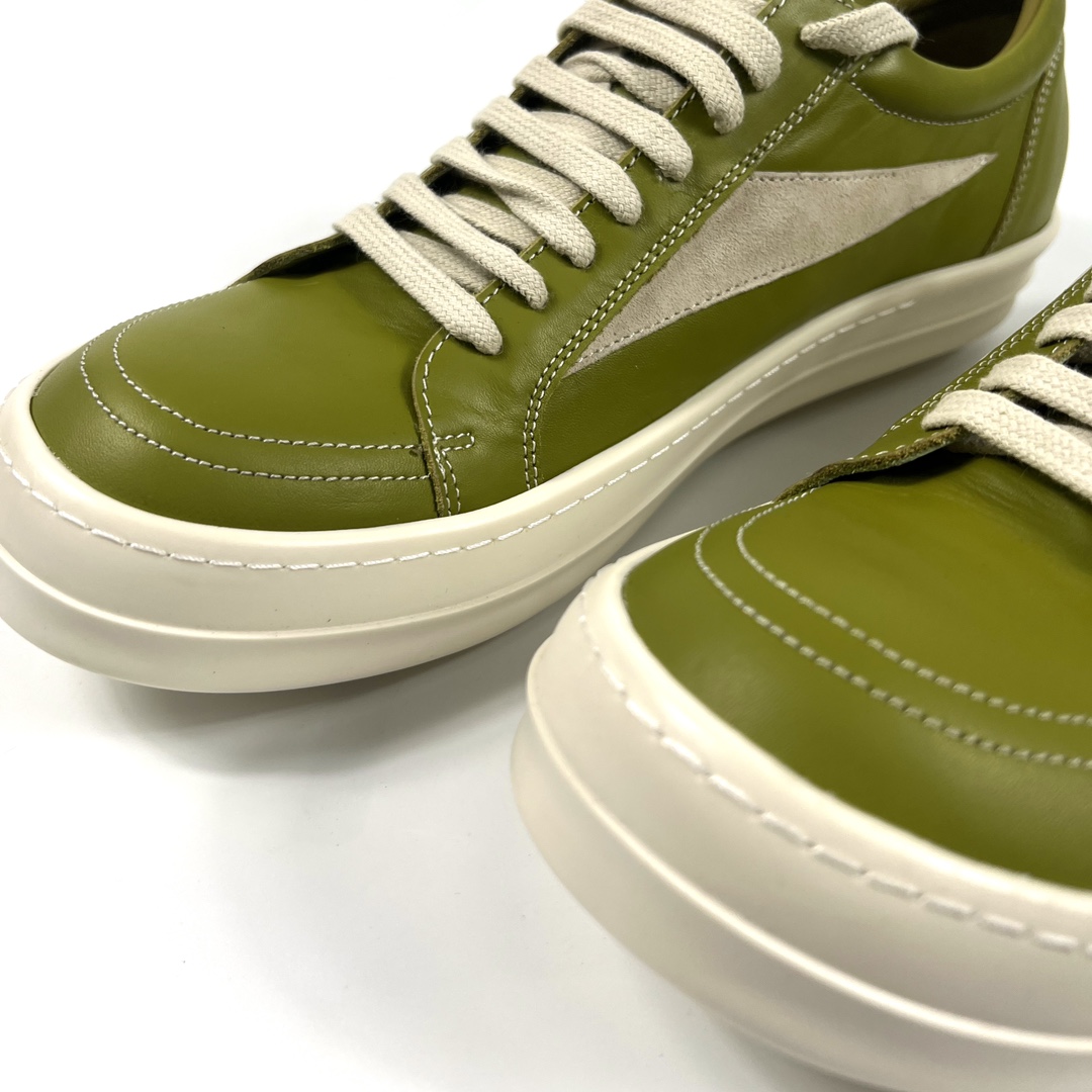 Rick Owens Lido Vintage Leather Sneakers - DesignerGu