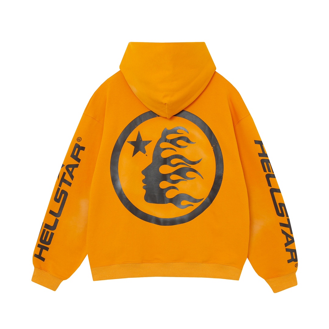 Hellstar Fire Orange Dye Hoodie - DesignerGu
