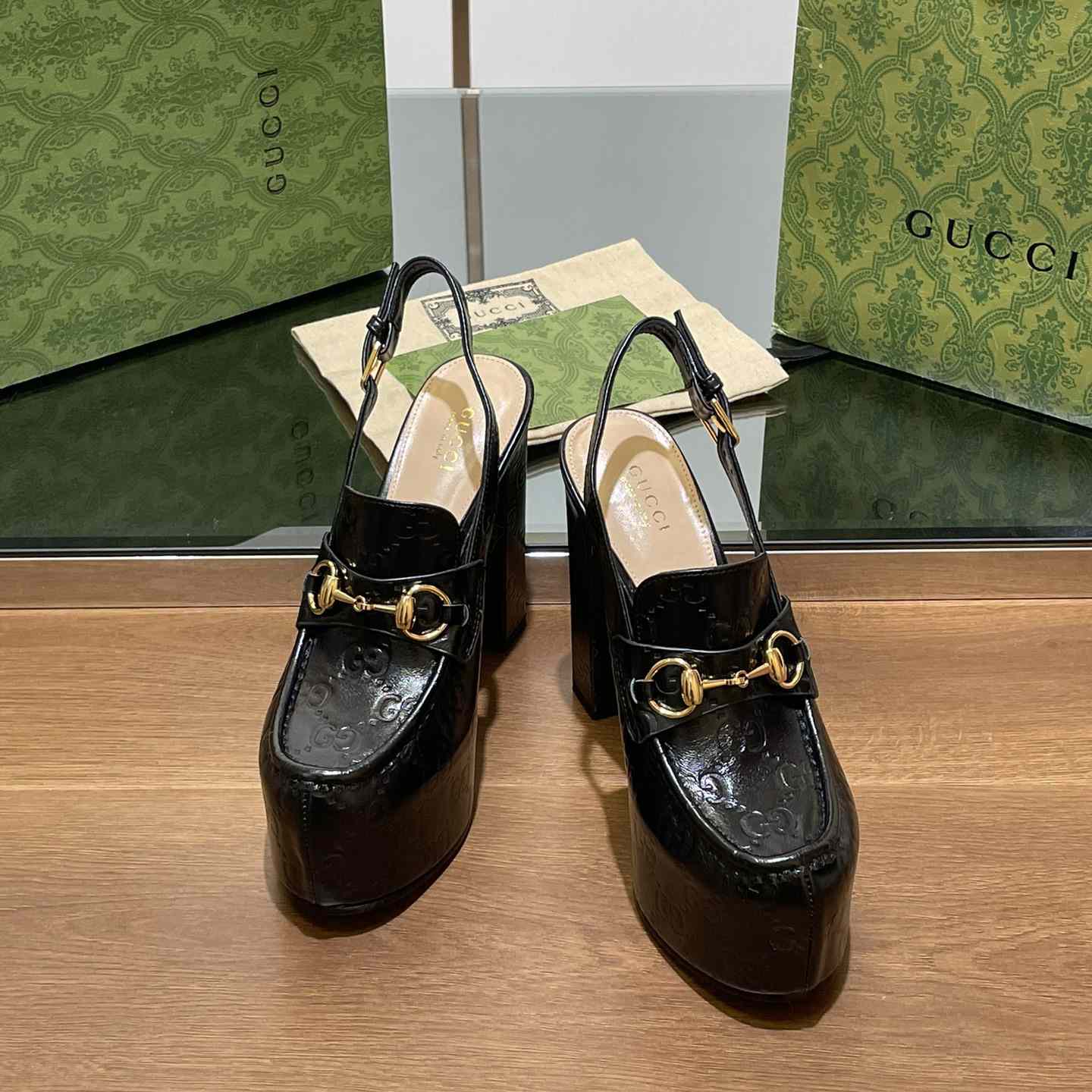 Gucci Women's Horsebit Platform Loafer Slingback - DesignerGu