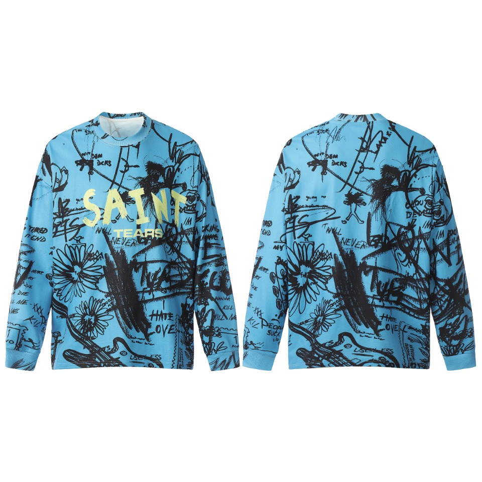 Saint Michael Printed Long Sleeve T-Shirt - DesignerGu