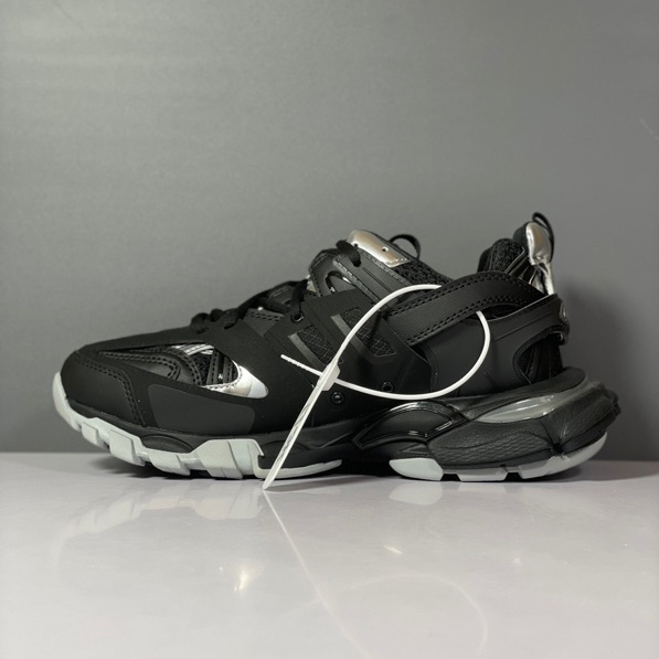 Balenciaga Track Sneaker In Black And Silver Mesh And Nylon - DesignerGu