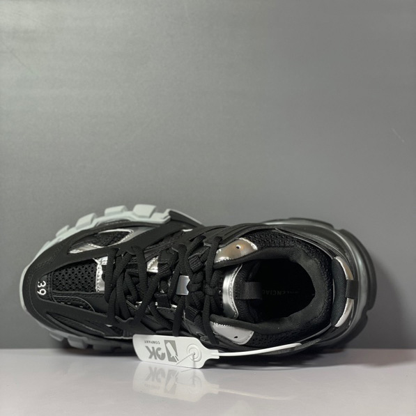 Balenciaga Track Sneaker In Black And Silver Mesh And Nylon - DesignerGu