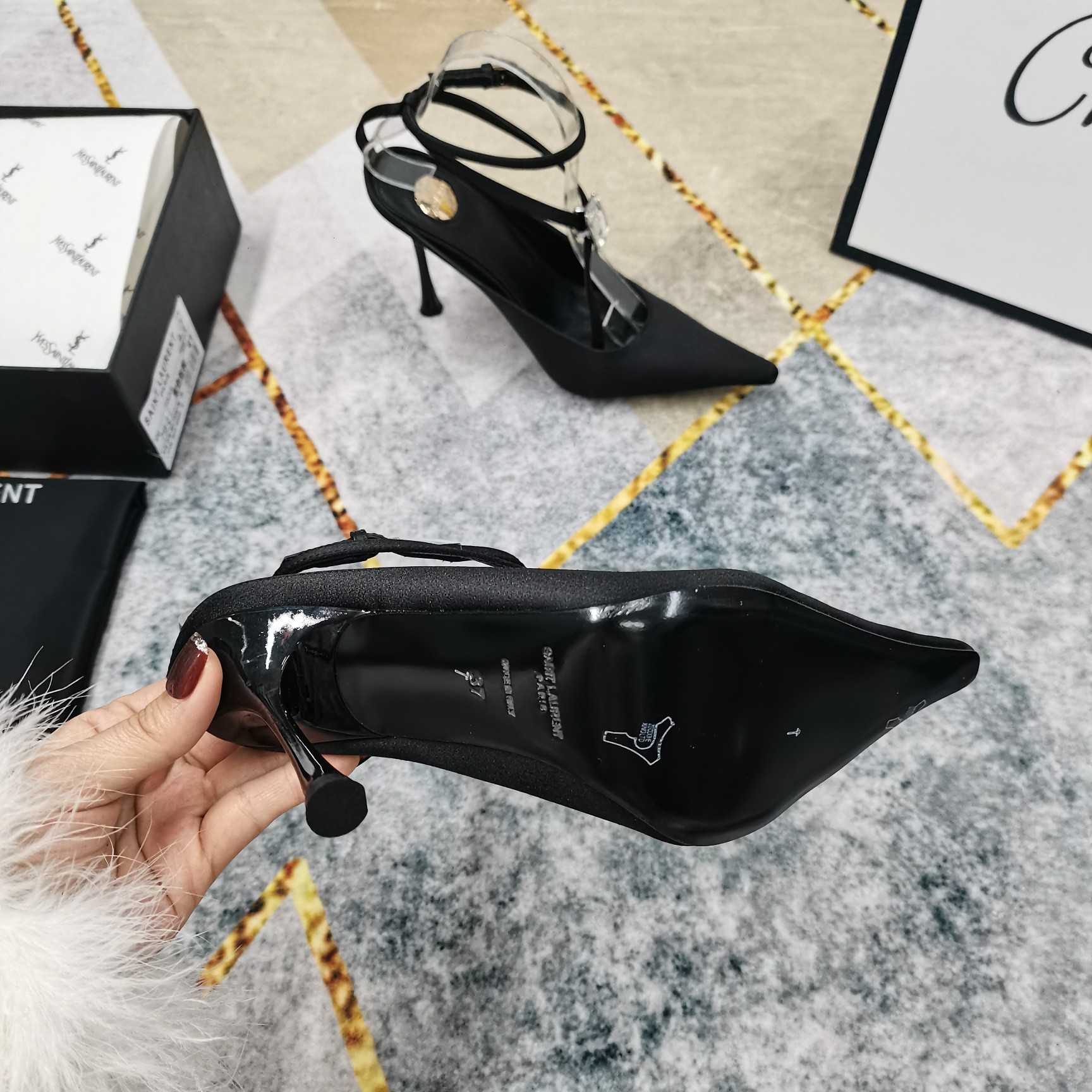 Saint Laurent Harlow Pumps In Satin Crepe And Crystals - DesignerGu