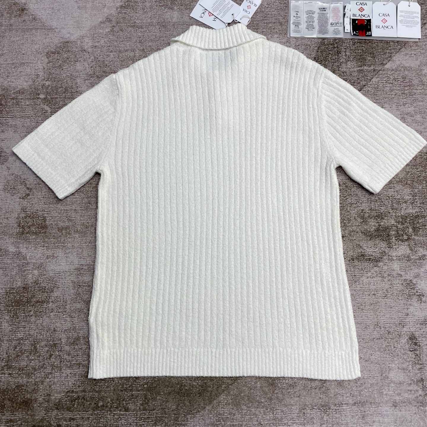 Casablanca Boucle Knit Polo Shirt   D0084 - DesignerGu