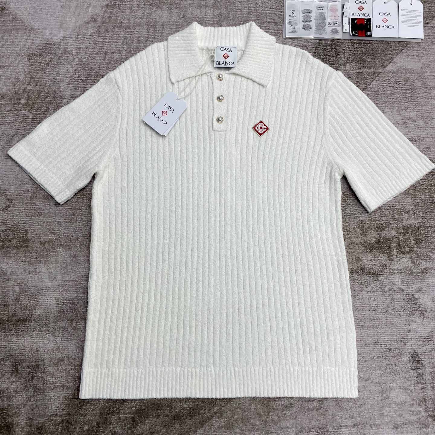 Casablanca Boucle Knit Polo Shirt   D0084 - DesignerGu
