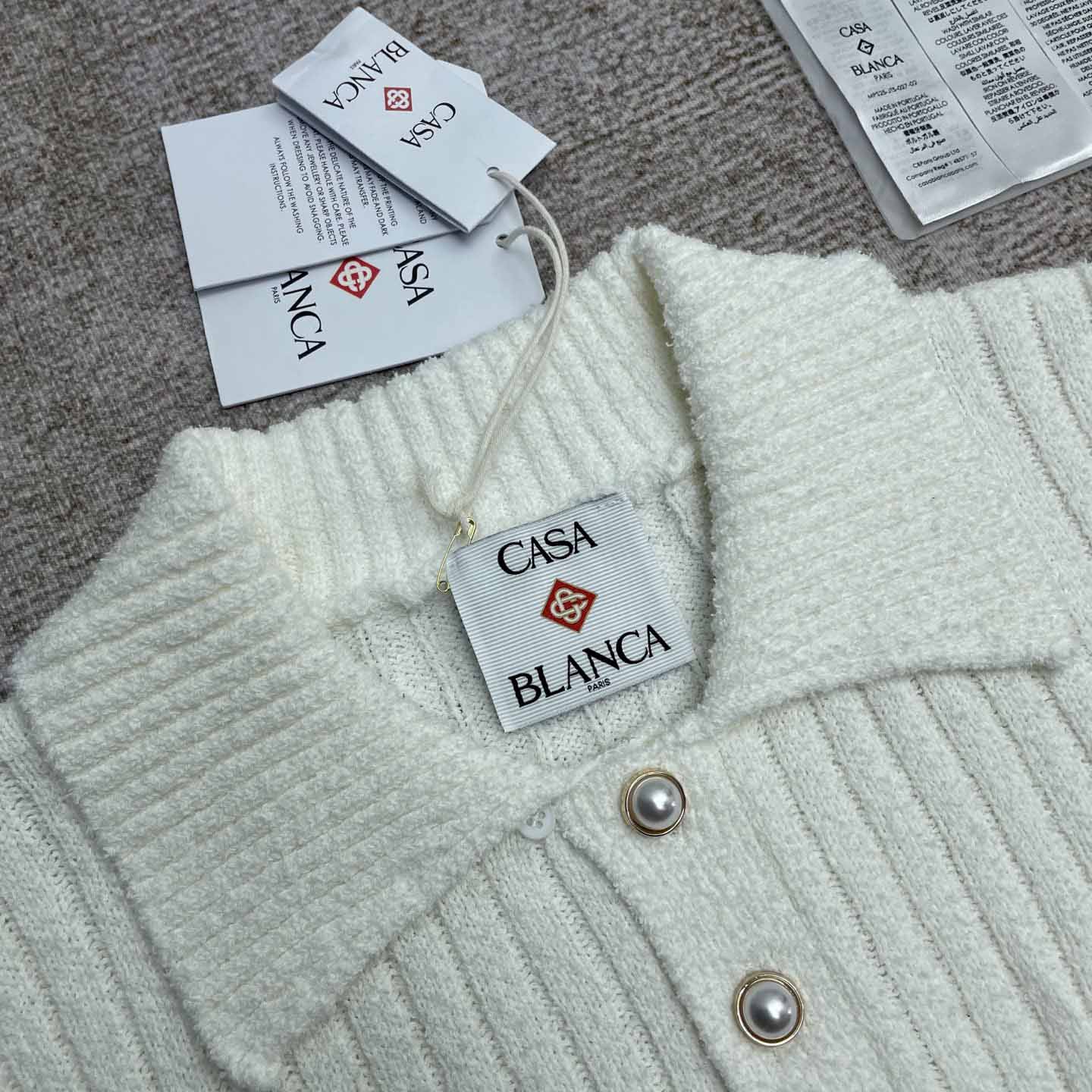 Casablanca Boucle Knit Polo Shirt   D0084 - DesignerGu