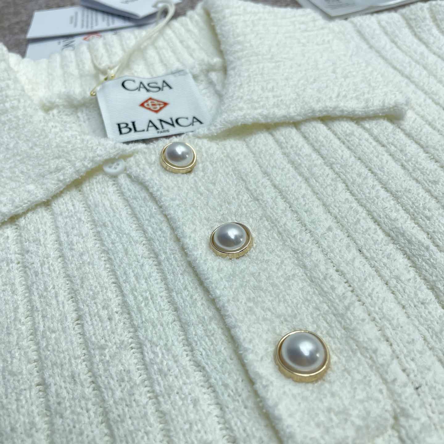 Casablanca Boucle Knit Polo Shirt   D0084 - DesignerGu