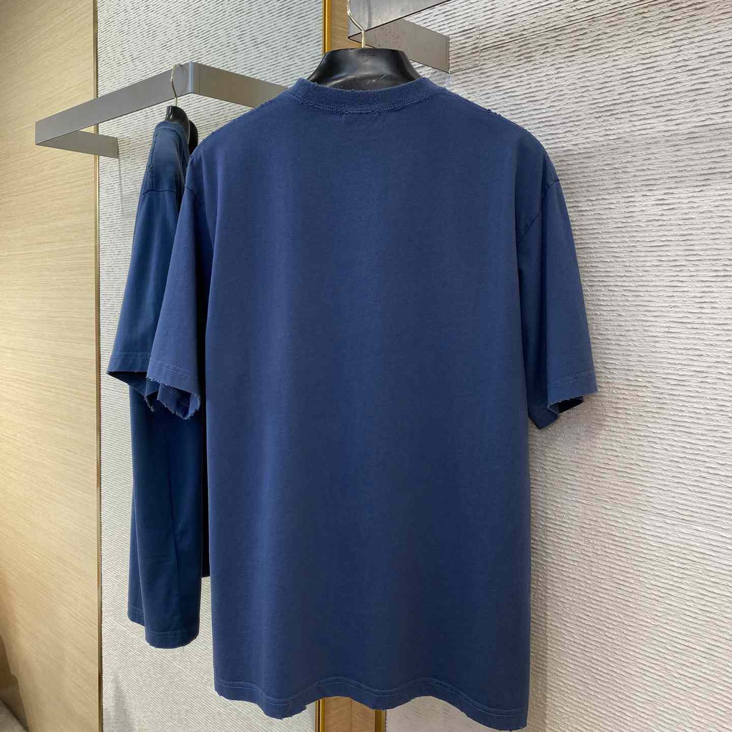 Balenciaga Men's Blue Logo T-shirt - DesignerGu