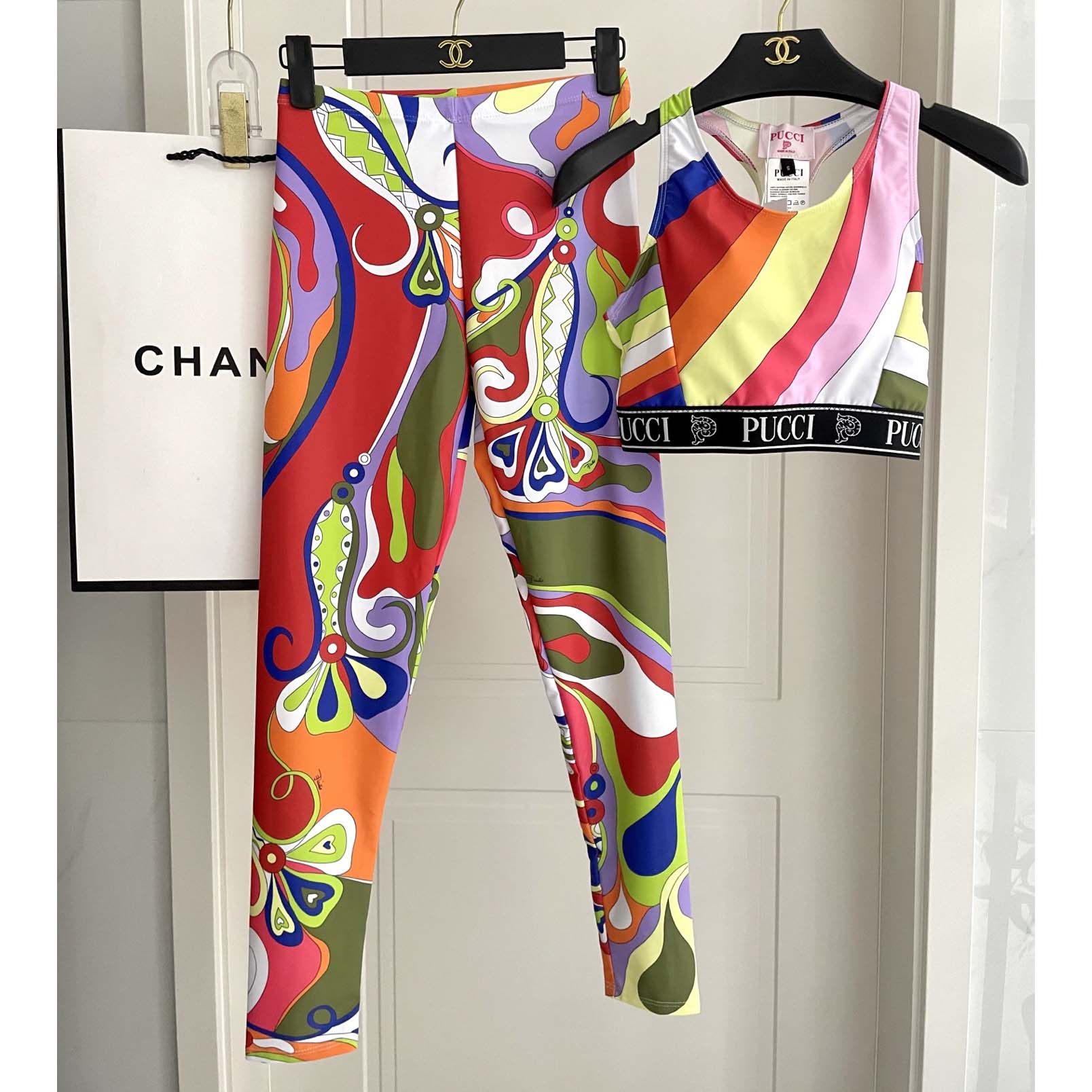 Pucci Iride-Print Crop Top And Leggings  - DesignerGu