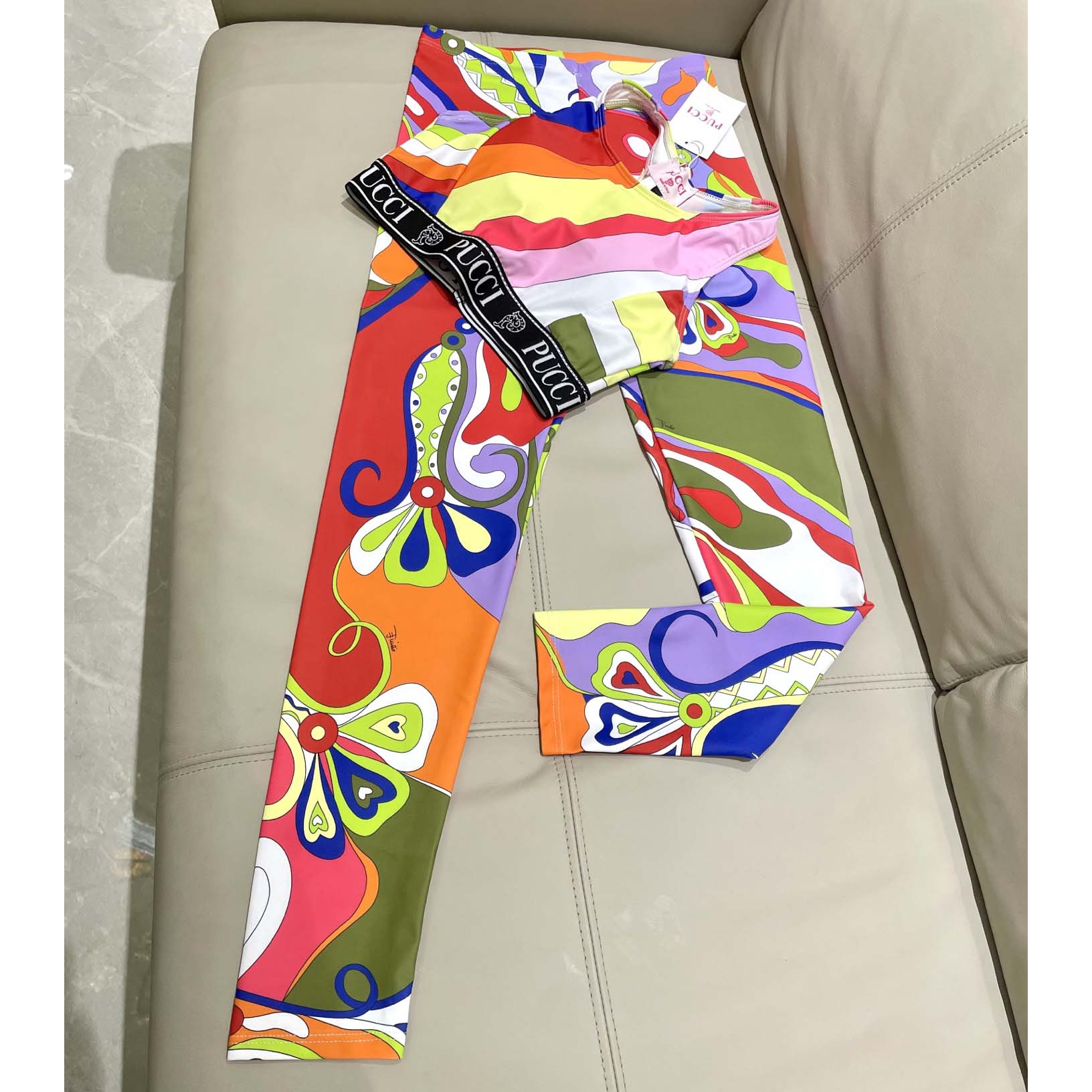 Pucci Iride-Print Crop Top And Leggings  - DesignerGu