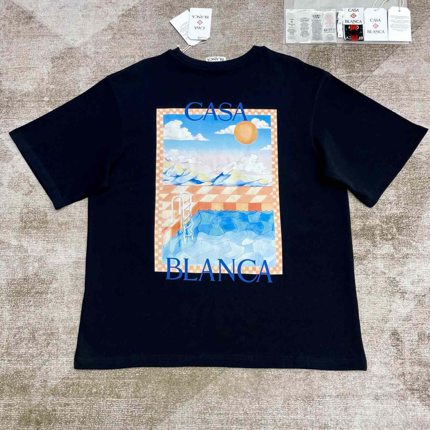 Casablanca Surreal Pool T-shirt   C969 - DesignerGu