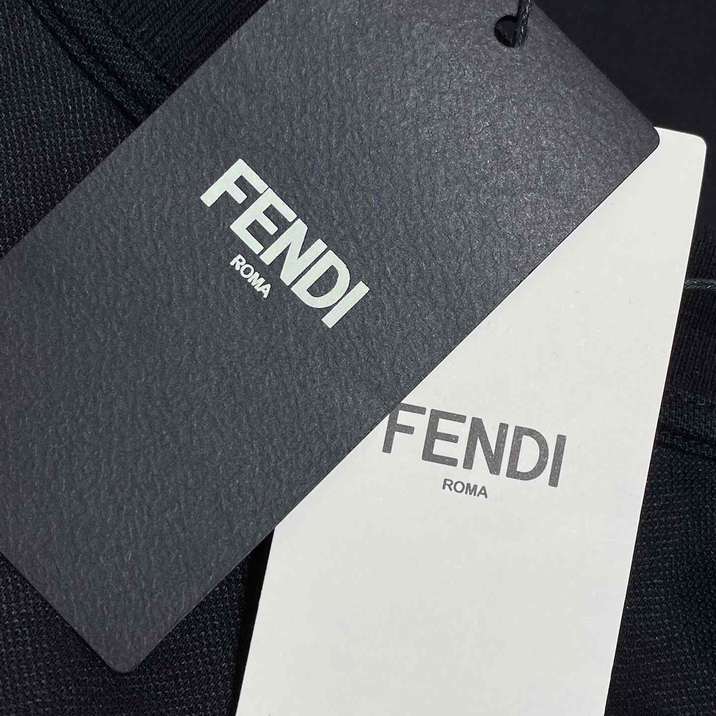 Fendi Black Jersey Polo Shirt - DesignerGu