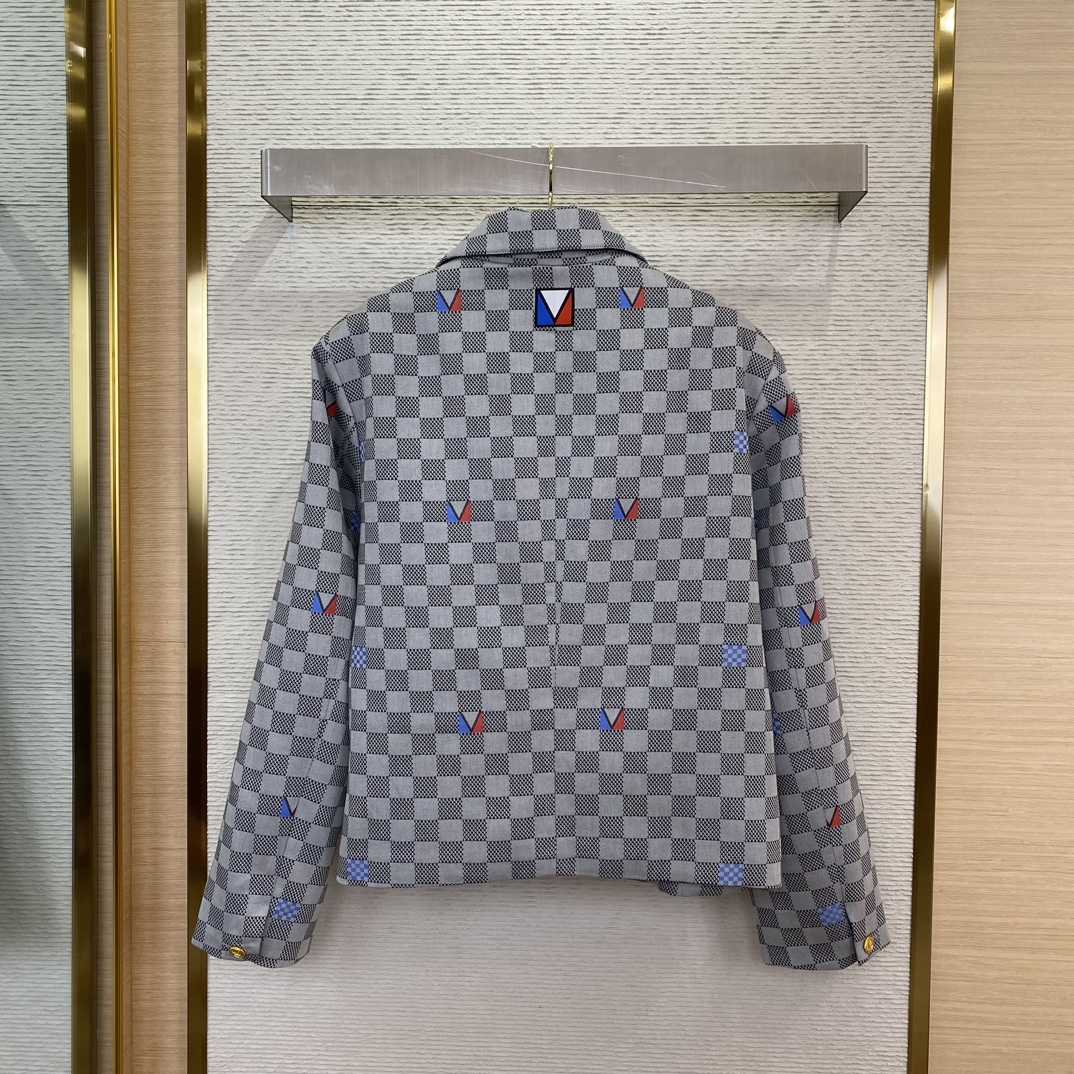 Louis Vuitton Damier Open Collar Cotton Overshirt  1AFVN5 - DesignerGu