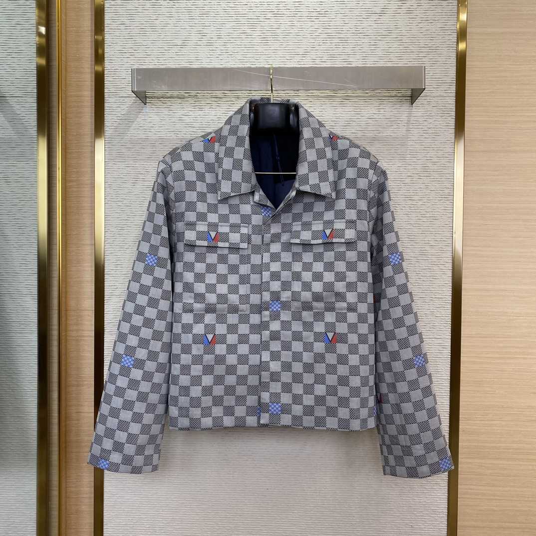 Louis Vuitton Damier Open Collar Cotton Overshirt  1AFVN5 - DesignerGu