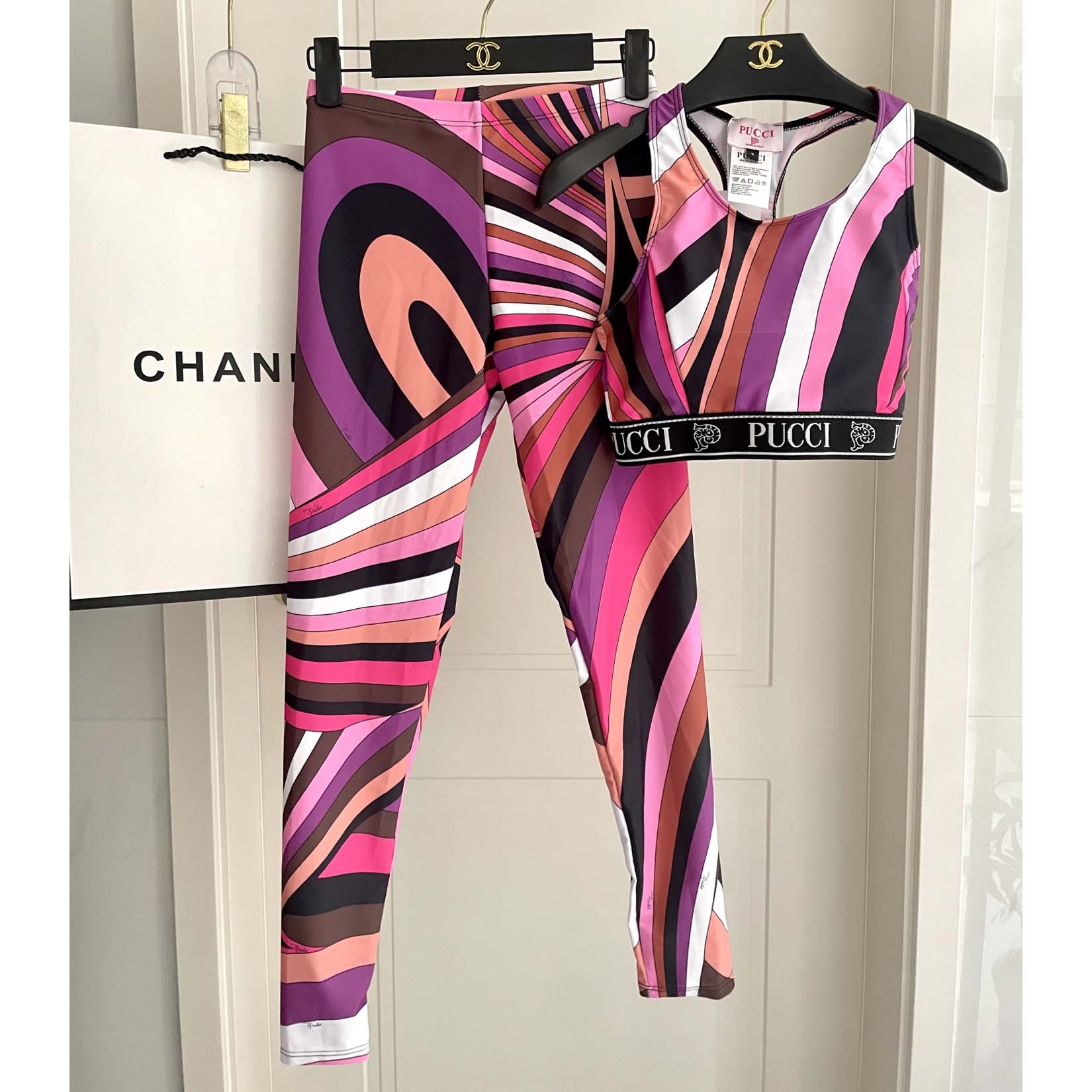 Pucci Iride-Print Crop Top And Leggings  - DesignerGu