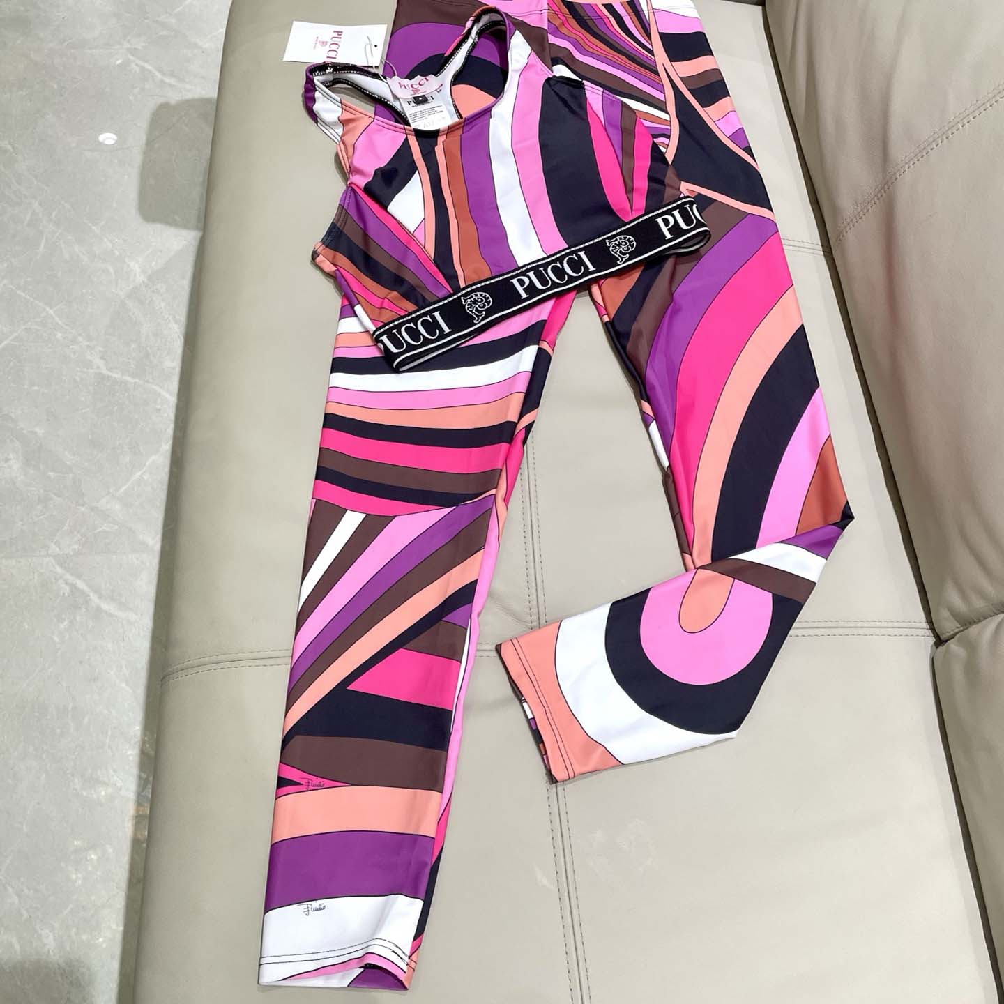 Pucci Iride-Print Crop Top And Leggings  - DesignerGu