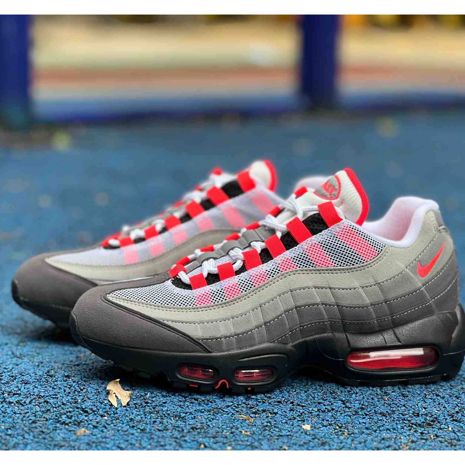 Nike Air Max 95 'White & Solar Red & Granite'   AT28 - DesignerGu
