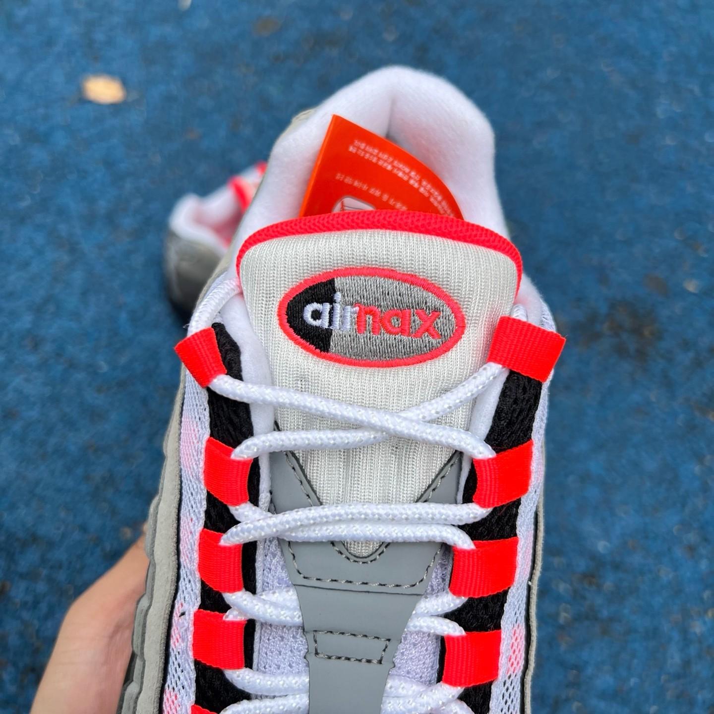 Nike Air Max 95 'White & Solar Red & Granite'   AT28 - DesignerGu