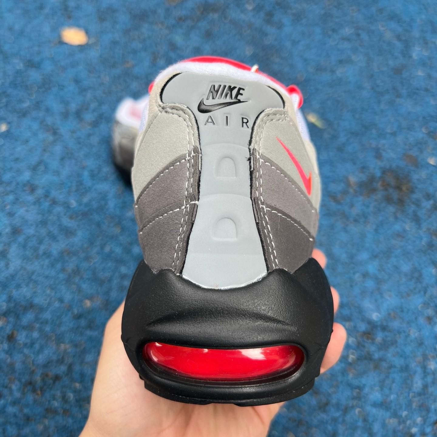 Nike Air Max 95 'White & Solar Red & Granite'   AT28 - DesignerGu