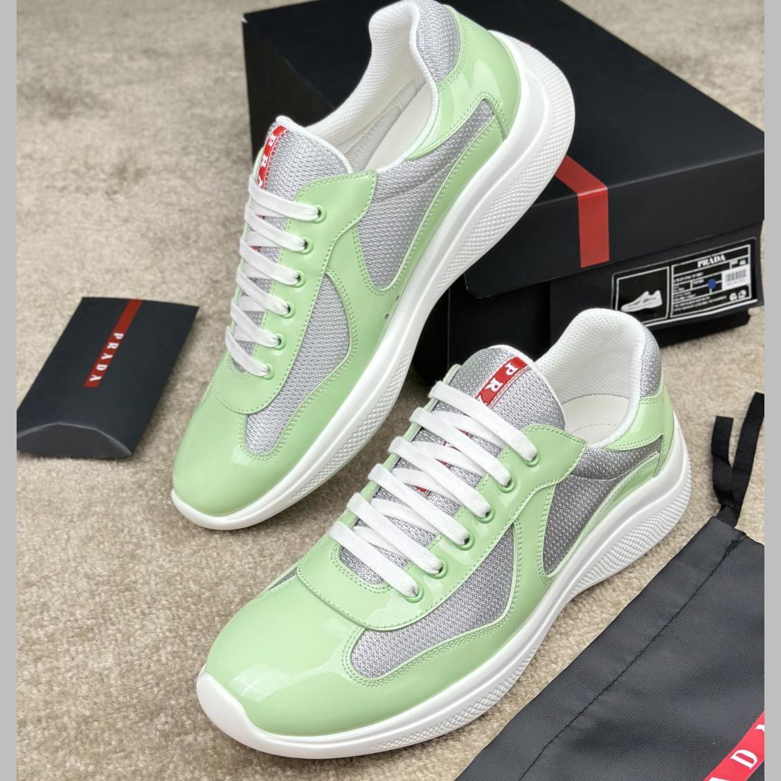 Prada Patent Leather And Technical fabric Prada America's Cup Sneakers - DesignerGu