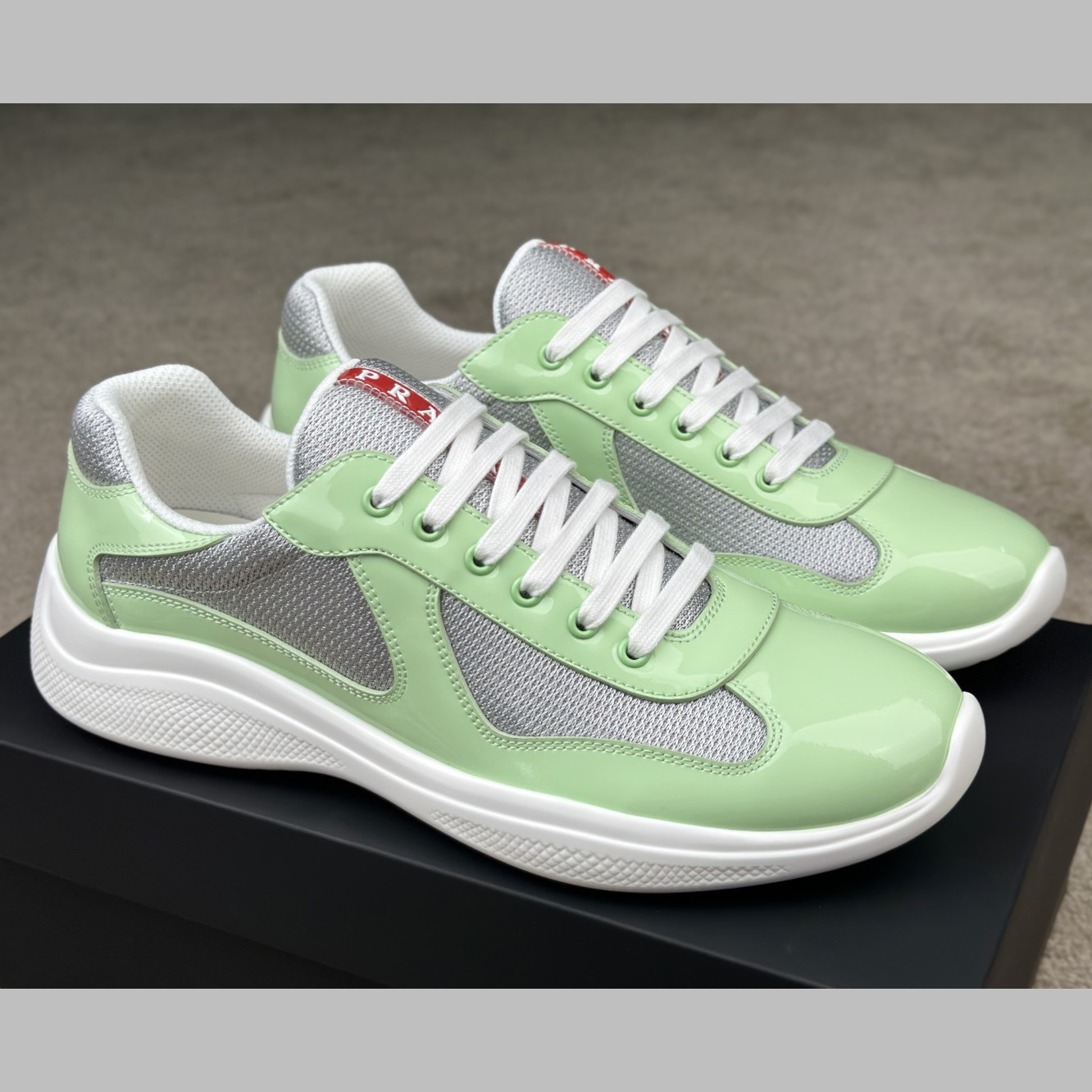 Prada Patent Leather And Technical fabric Prada America's Cup Sneakers - DesignerGu