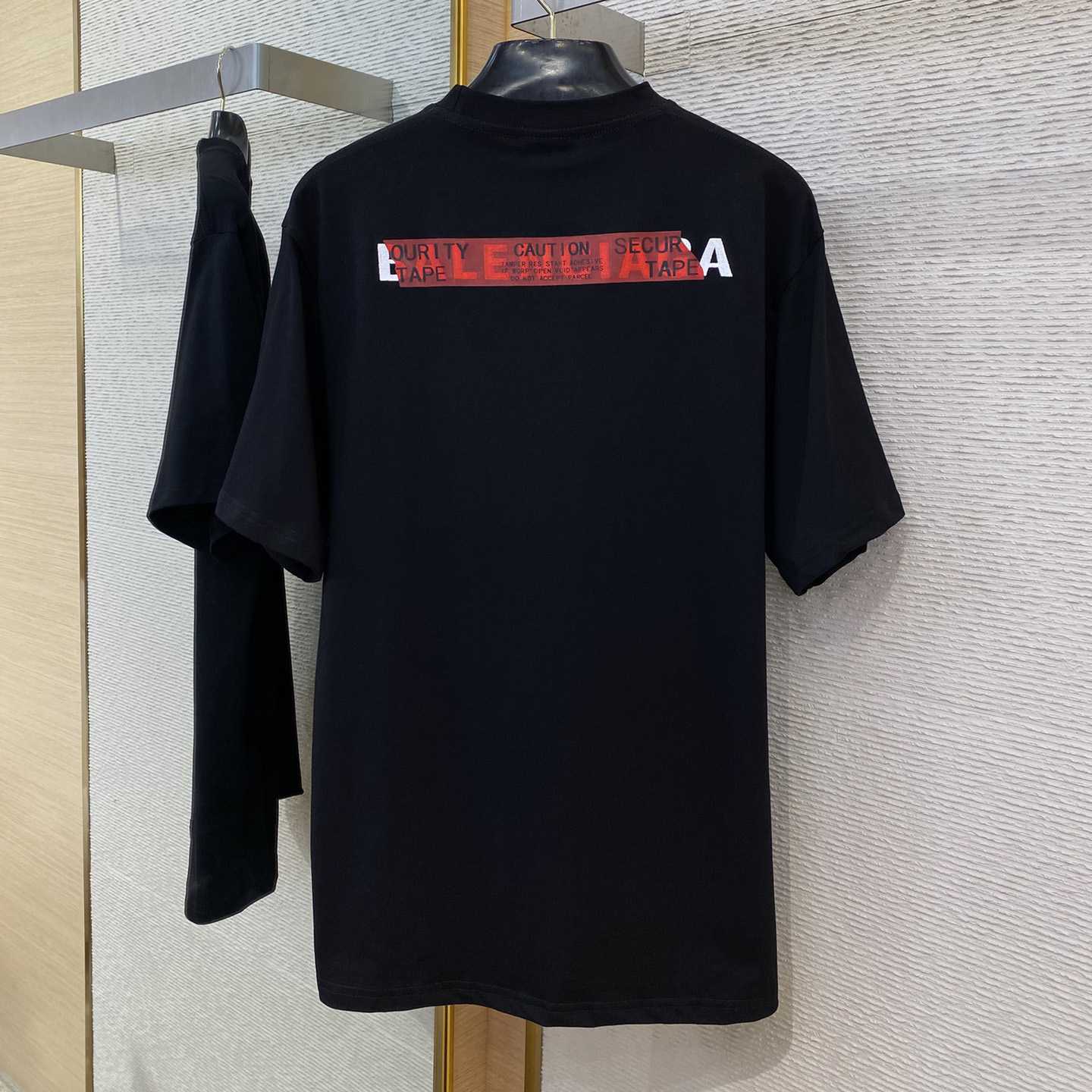 Balenciaga Taped Balenciaga Back T-Shirt Medium Fit In Black - DesignerGu