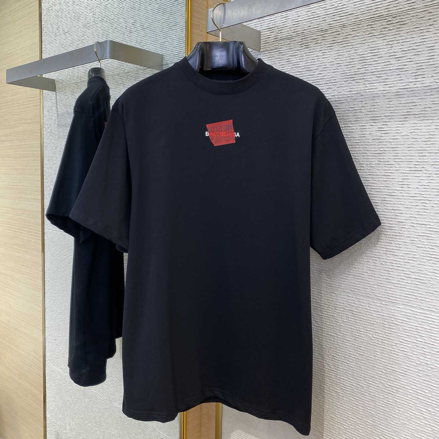 Balenciaga Taped Balenciaga Back T-Shirt Medium Fit In Black - DesignerGu