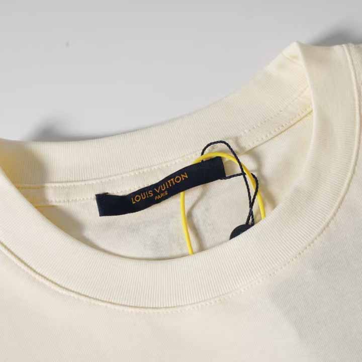 Louis Vuitton Graphic Cotton And Linen-Blend T-Shirt     1AFWUV - DesignerGu