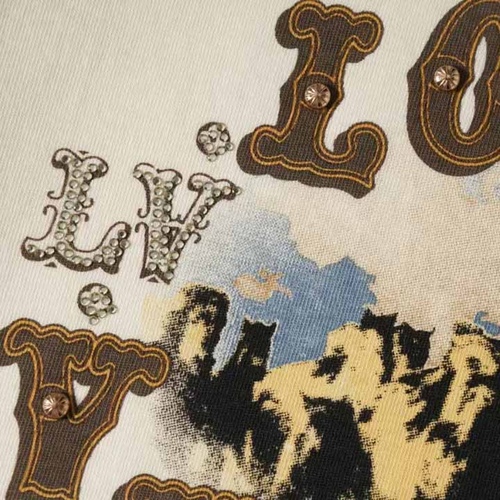 Louis Vuitton Graphic Cotton And Linen-Blend T-Shirt     1AFWUV - DesignerGu