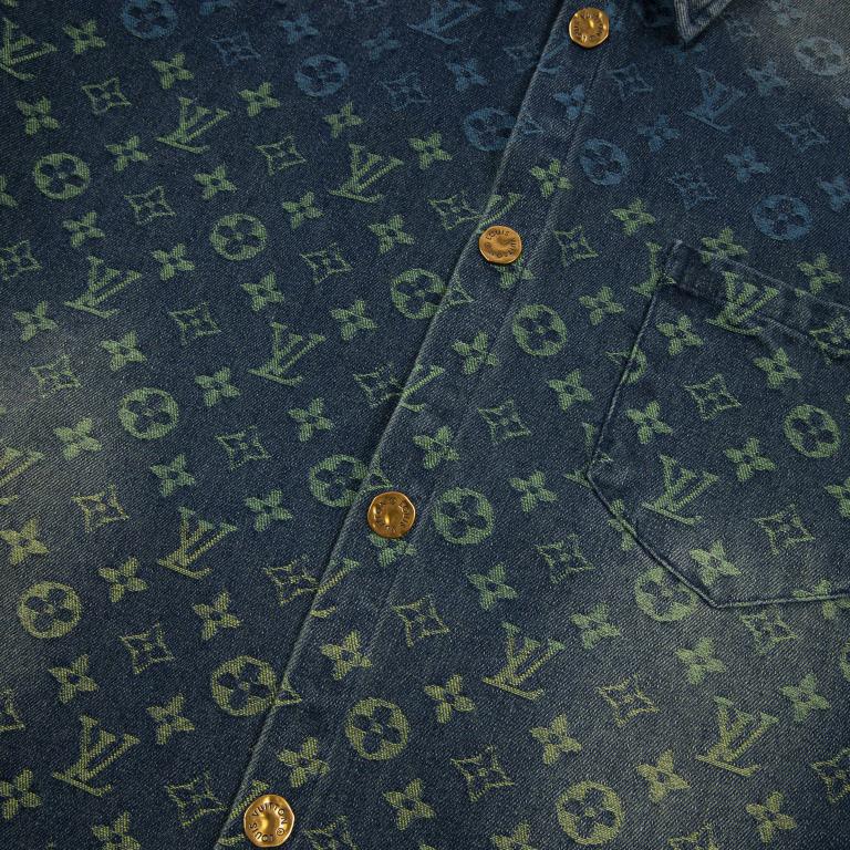 Louis Vuitton Rainbow Monogram Short-Sleeved Denim Shirt - DesignerGu